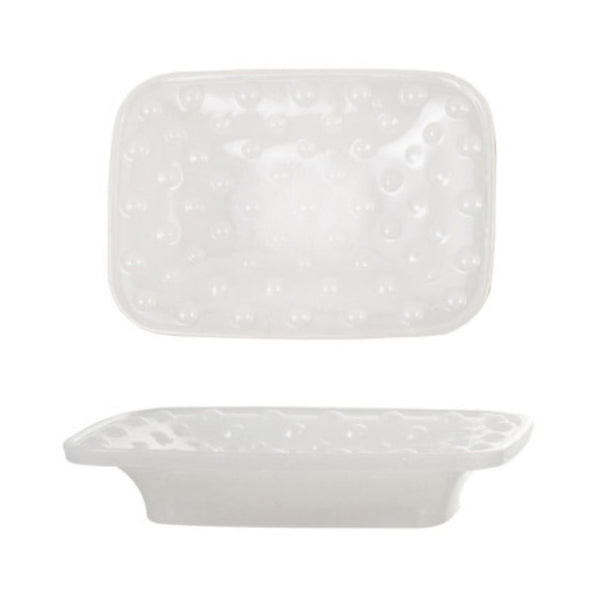 Vintage-inspired glass soap dish from Creative Co-Op, perfect for home or kitchen decor. Clear, decorative soap holder.