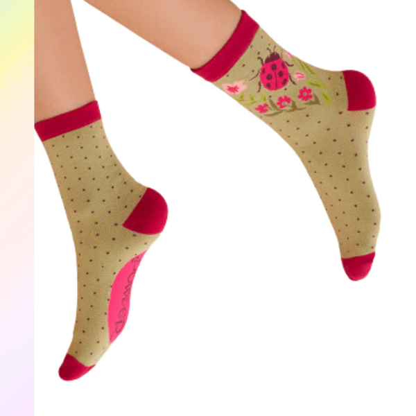 Ladybug Sage Socks by Powder UK - Freshie & Zero Studio Shop