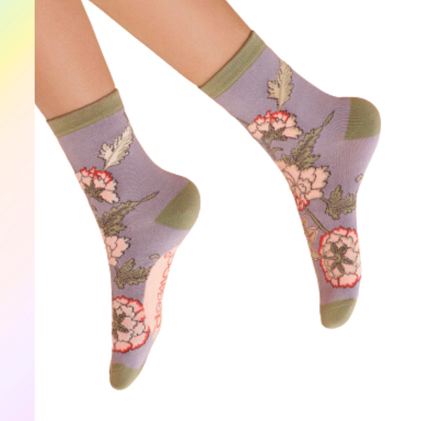 Lilac Paisley Socks by Powder UK - Freshie & Zero Studio Shop