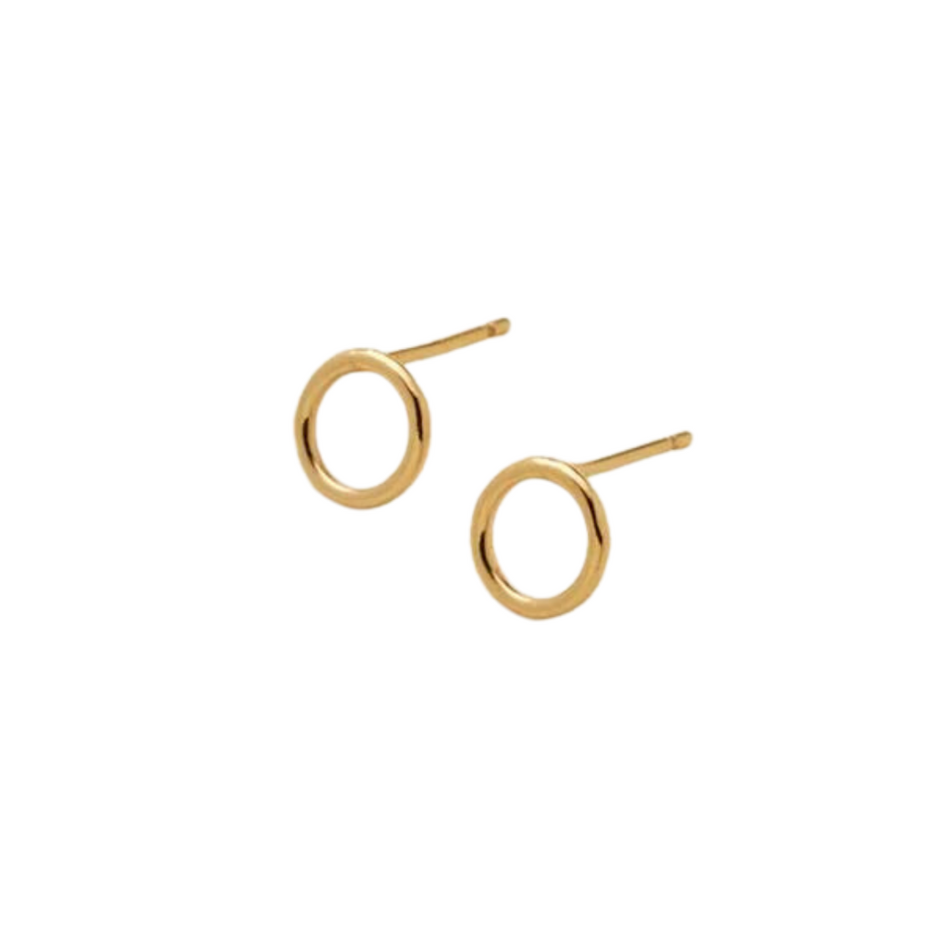 Tiny Stud Earrings: Gold Open Circles - Freshie & Zero Studio Shop
