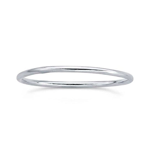 Thin sterling silver stacking ring with a sleek, minimalist design, perfect for everyday wear or layering.