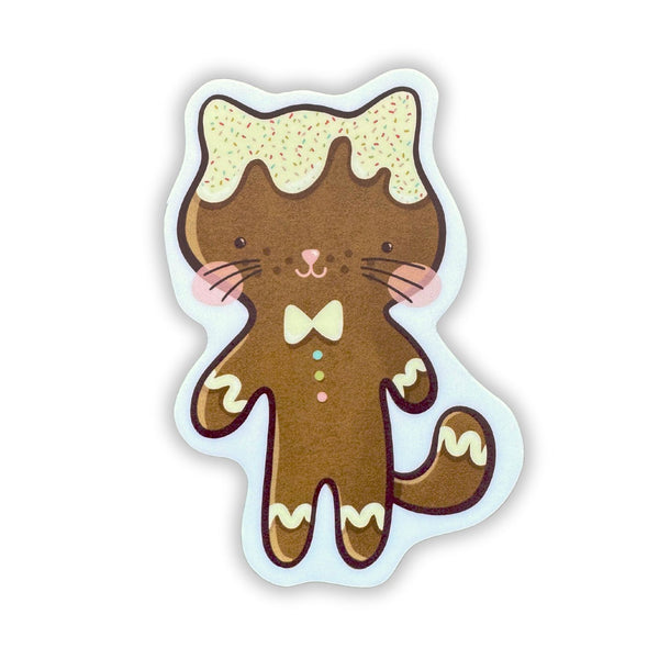 Gingerbread Cat Vinyl Sticker - Freshie & Zero Studio Shop