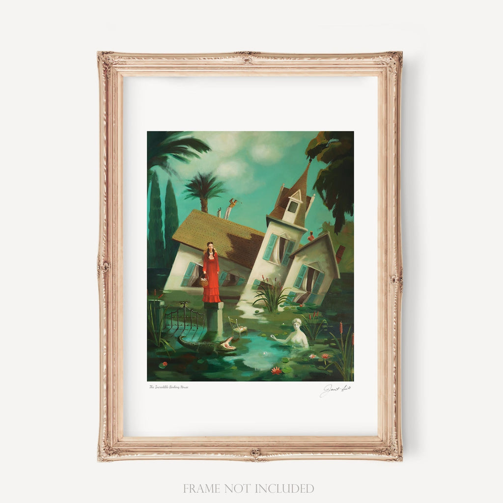 Janet Hill Art Print: The Incredible Sinking House 8.5"x11" - Freshie & Zero Studio Shop
