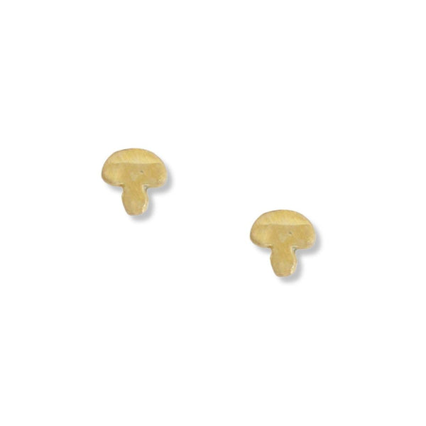Tiny Stud Mushroom Earrings: 14kt Gold Vermeil - Freshie & Zero Studio Shop