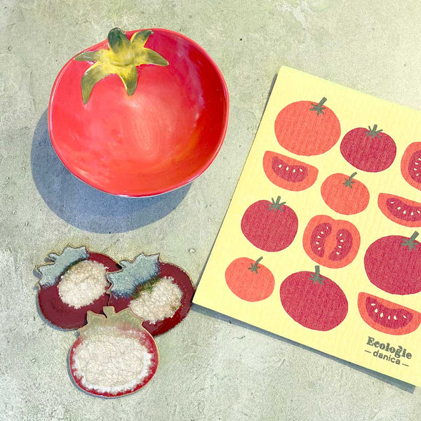 Tomato Small Footed Bowl - Freshie & Zero Studio Shop