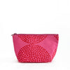 Small Canvas Zipper Pouch: Red Dotted Circles - Freshie & Zero Studio Shop