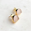 Half Moon Gemstone Stud Earrings: Rose Quartz - Freshie & Zero Studio Shop