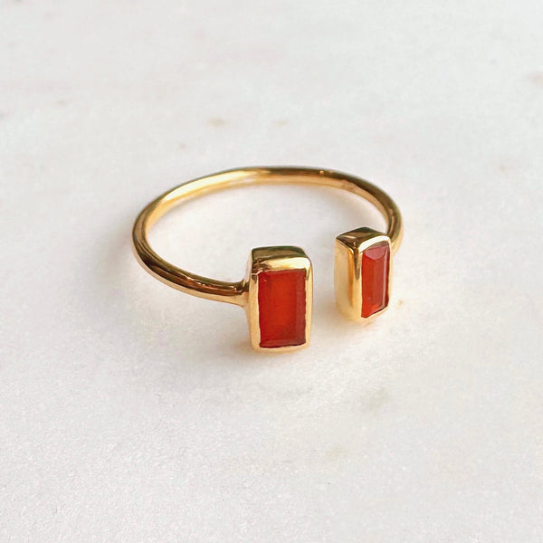 Split Stones Semi-Precious Vermeil Ring - Freshie & Zero Studio Shop