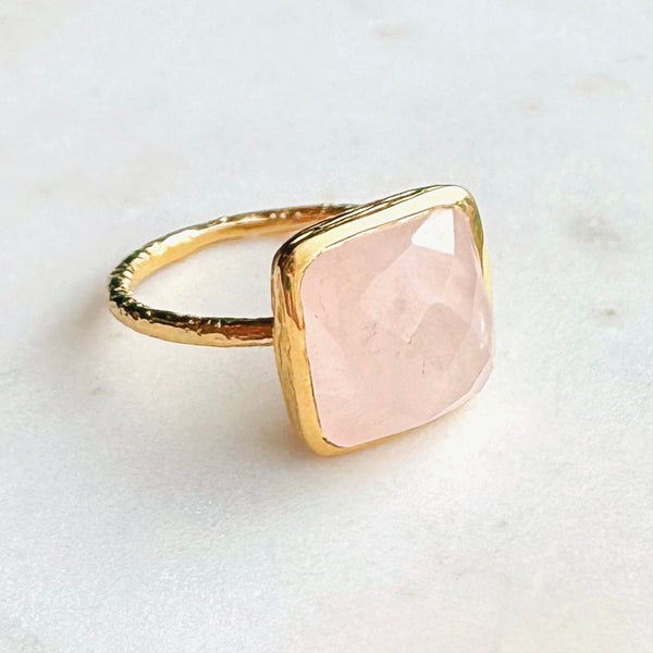 Rose Quartz Vermeil Cocktail Ring - Freshie & Zero Studio Shop