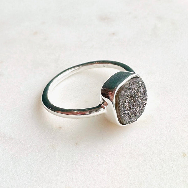 Silver Druzy Semi-Precious Stone Ring - Freshie & Zero Studio Shop
