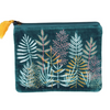 Velvet Leaf Garden Teal Embroidered Cotton Pouch - Freshie & Zero Studio Shop