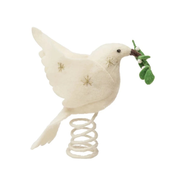 Wool Felt Dove Tree Topper - Freshie & Zero Studio Shop