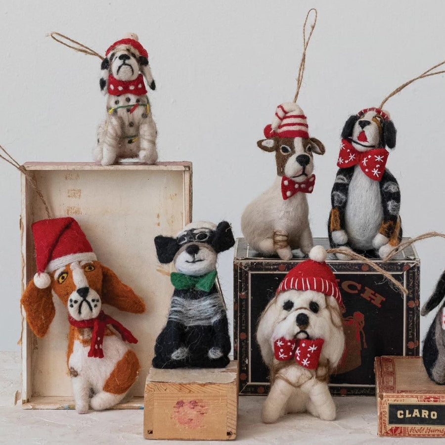 Retro Christmas Dogs Ornaments - Freshie & Zero Studio Shop