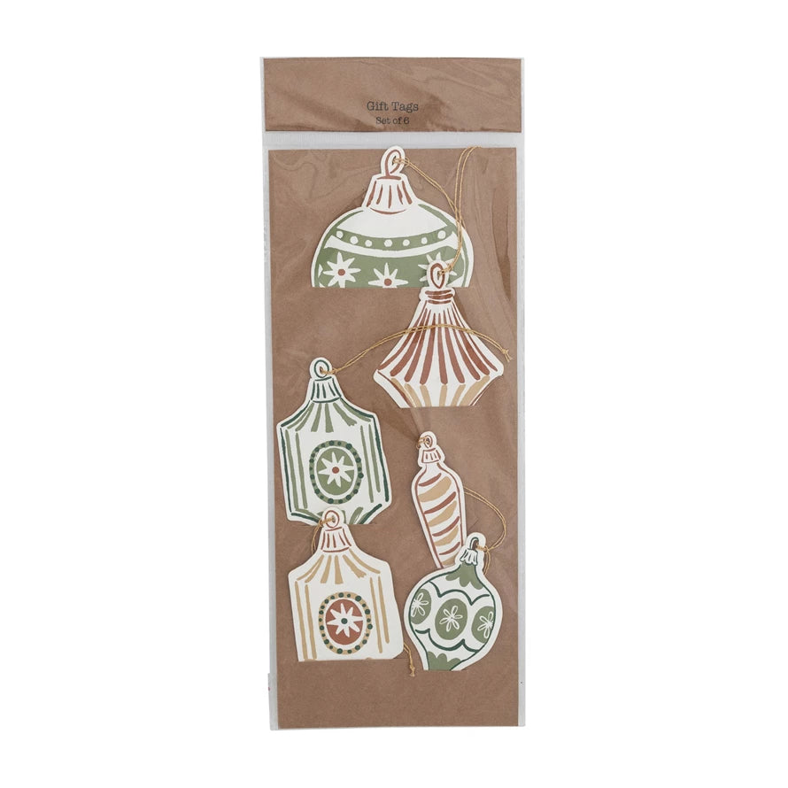 Handmade Printed Recycled Paper Ornament Gift Tags - Freshie & Zero Studio Shop