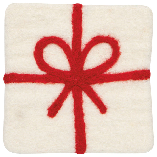 Christmas Present Felted Wool Coasters - Set of 4 - Freshie & Zero Studio Shop