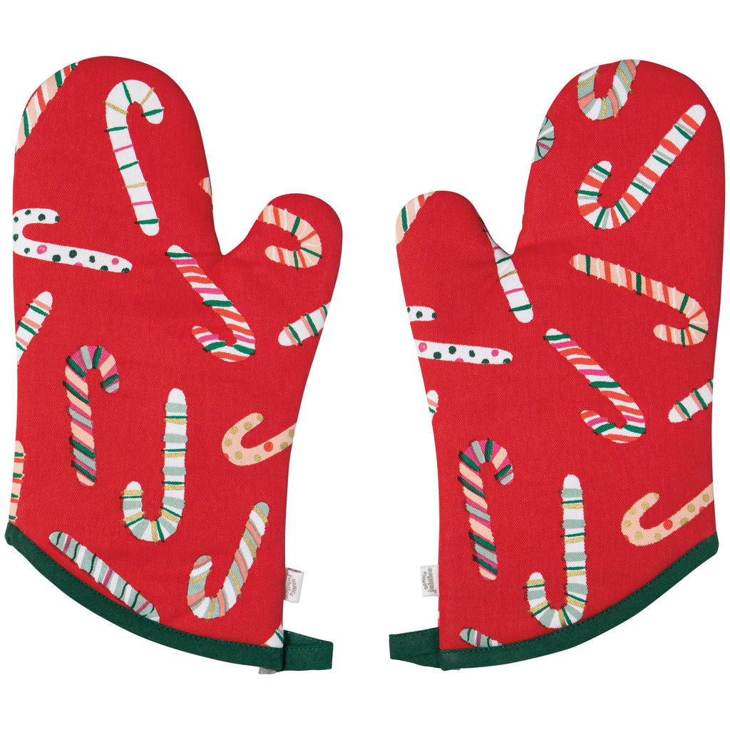 Merry Mints Candy Cane Oven Mitts - Set of 2 - Freshie & Zero Studio Shop