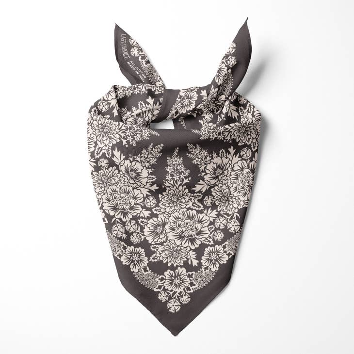 Organic Cotton Nashville Embroidered Bandana ~ Iron - Freshie & Zero Studio Shop
