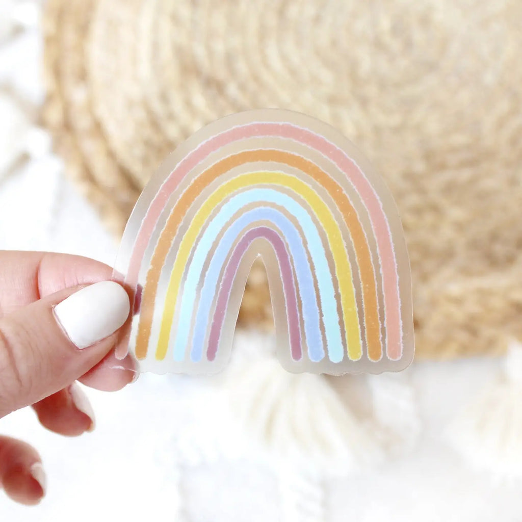 Clear Pastel Rainbow Sticker - Freshie & Zero Studio Shop