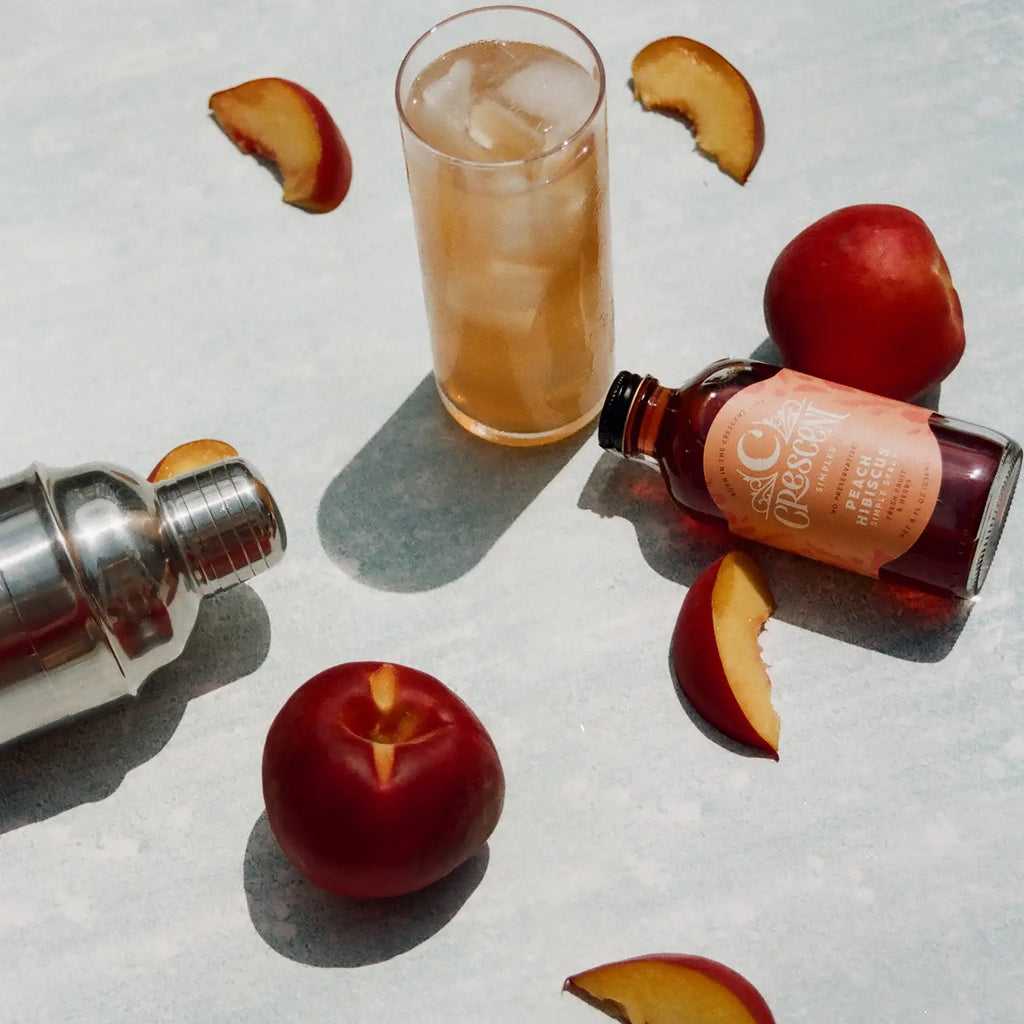 Peach Hibiscus Small Batch Simple Syrup - Freshie & Zero Studio Shop