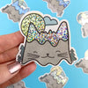 Meow-ntain Cat Holographic Vinyl Sticker - Freshie & Zero Studio Shop