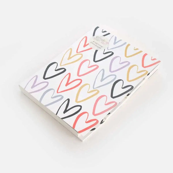 Tabbed Notebook - Bright Hearts - Freshie & Zero Studio Shop