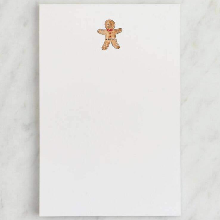 illustrated watercolor gingerbread man notepad