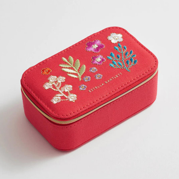 Red Floral Travel Mini Jewelry Box by Estella Bartlett - Freshie & Zero Studio Shop