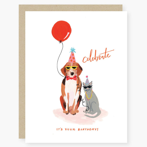 pets in shades birthday card - Freshie & Zero Studio Shop