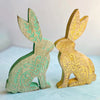 Floral Folk Art Wood Bunnies - Freshie & Zero Studio Shop