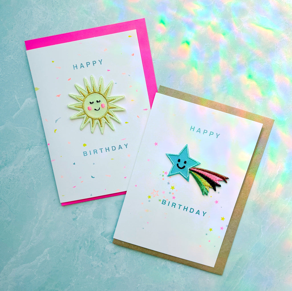 Iron On Patch Card: Happy Birthday Sunshine - Freshie & Zero Studio Shop