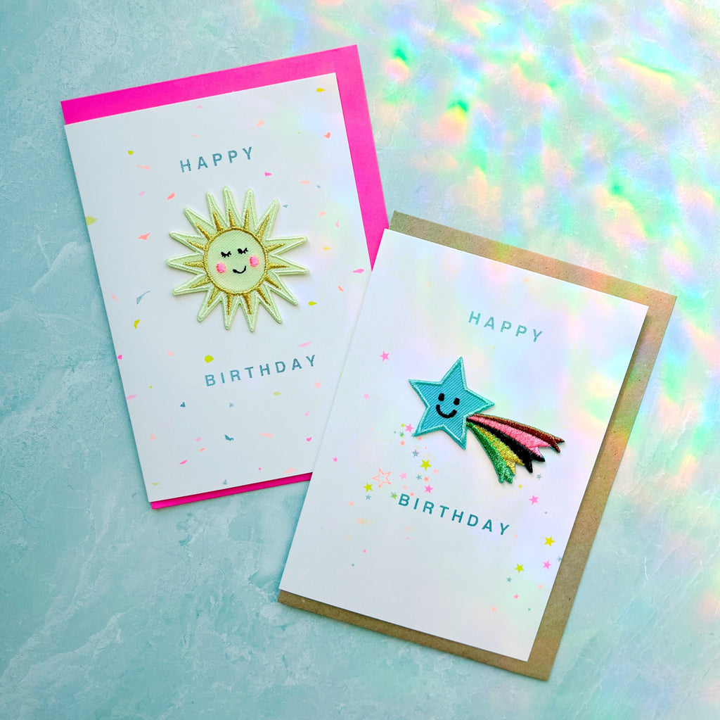 Iron On Patch Card: Birthday Shooting Star - Freshie & Zero Studio Shop