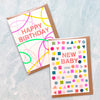 Neon Streamers Happy Birthday Card - Freshie & Zero Studio Shop