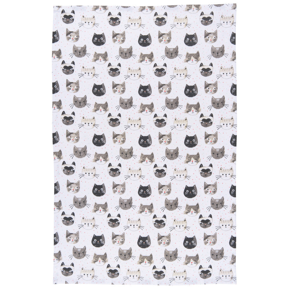 Cotton Dishtowel: Cats Meow - Freshie & Zero Studio Shop