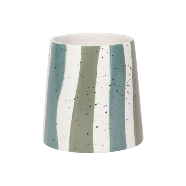 Small Striped Plant Pot - Lagoon - Freshie & Zero Studio Shop