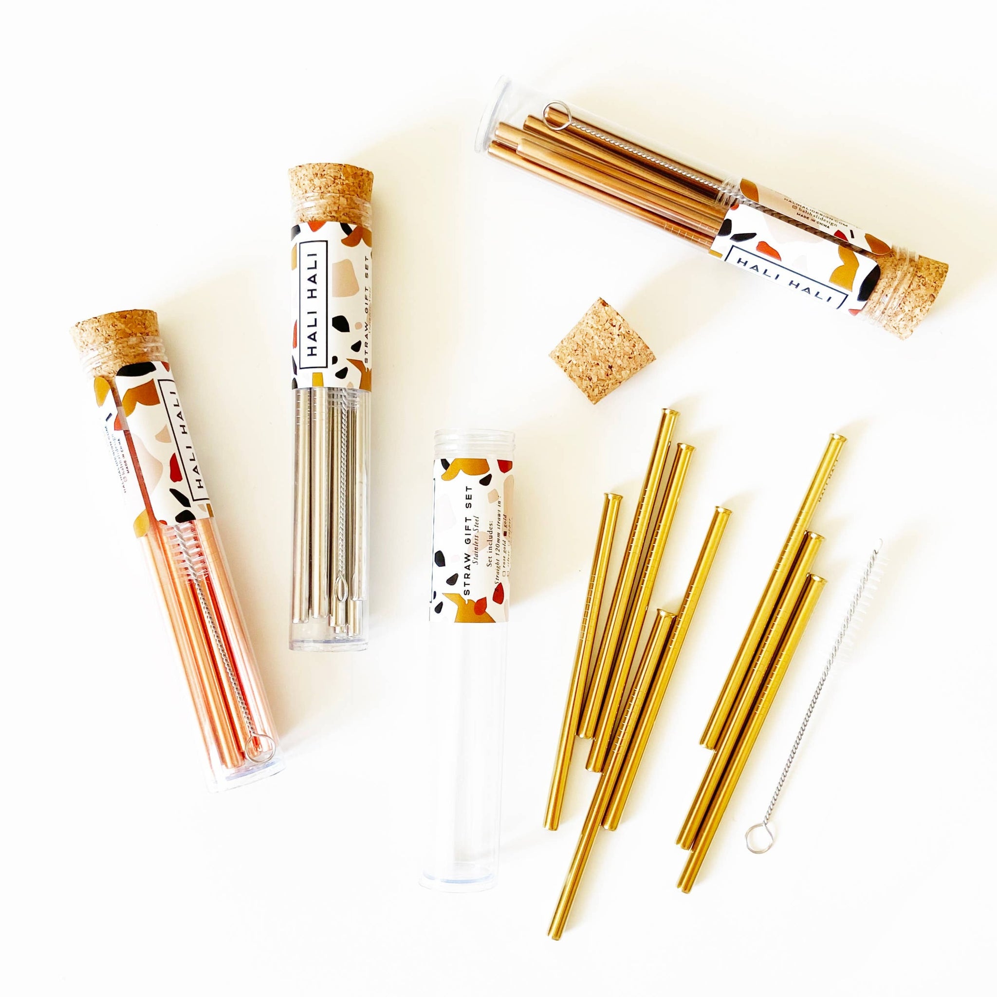 Set of 8 Reusable Cocktail Straws Freshie & Zero