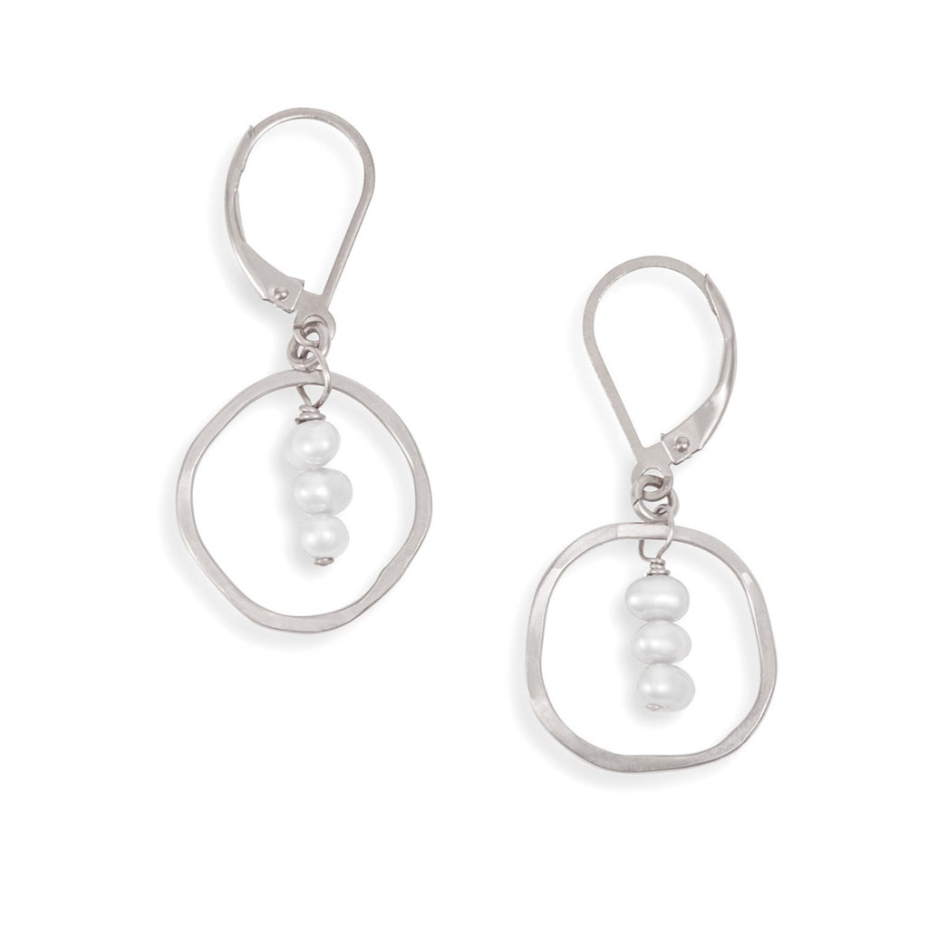 treble earrings - white pearls - Freshie & Zero