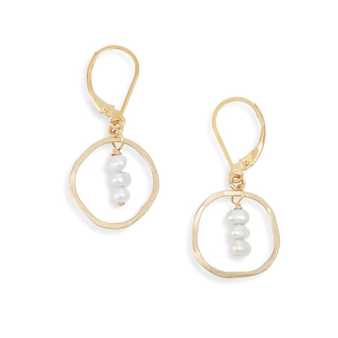 Freshie & Zero treble earrings featuring elegant white pearl accents, stylish jewelry for sophisticated looks.