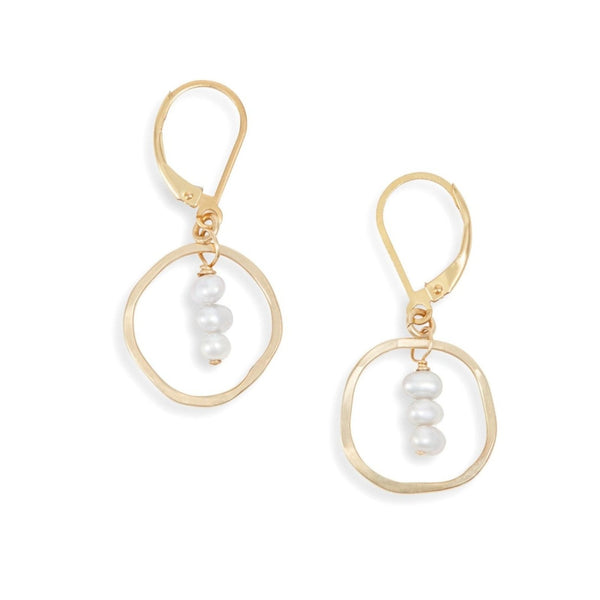 treble earrings - white pearls - Freshie & Zero