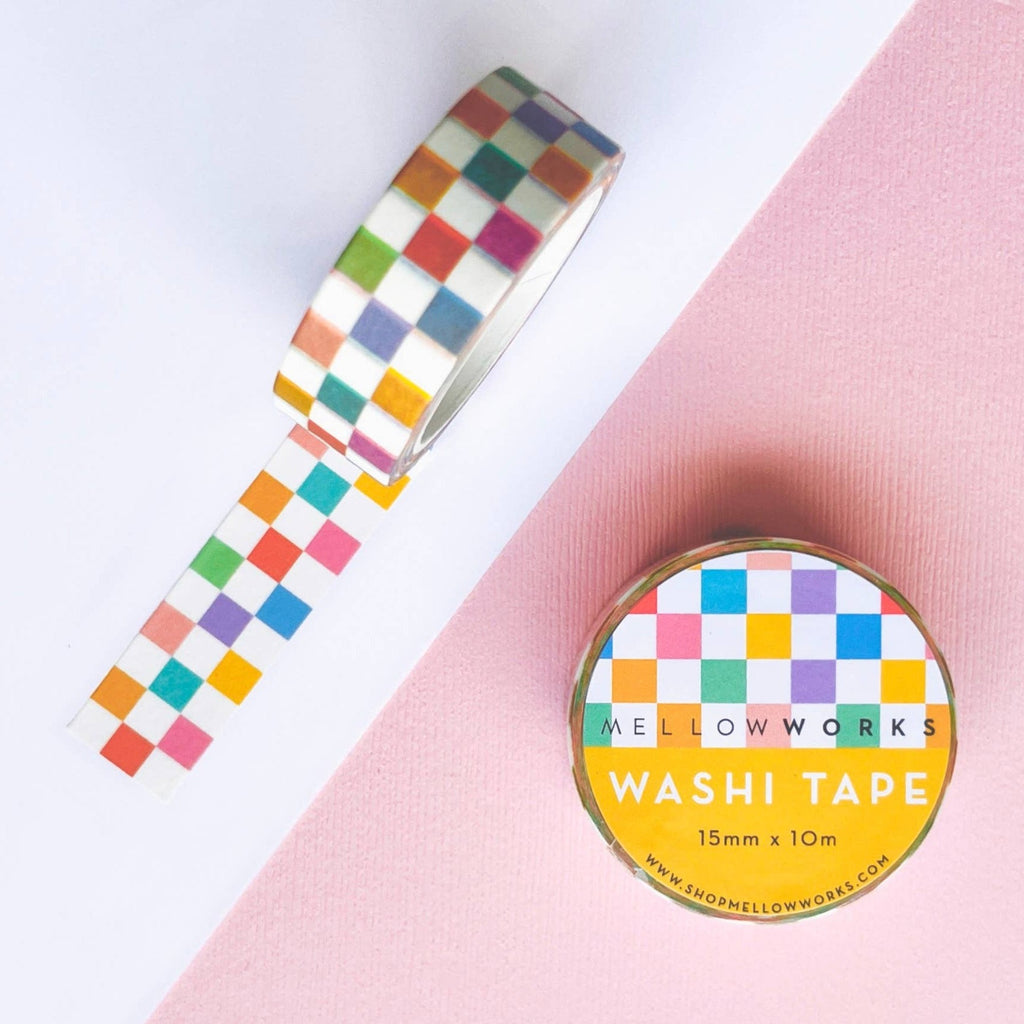 Washi Tape: Rainbow Checkerboard - Freshie & Zero Studio Shop