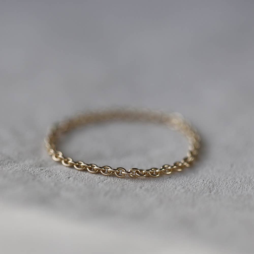 Cable Chain 14K Gold Ring - Freshie & Zero Studio Shop