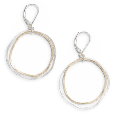 Silver Caldera earrings by Freshie & Zero featuring minimalist geometric design on stainless steel posts.