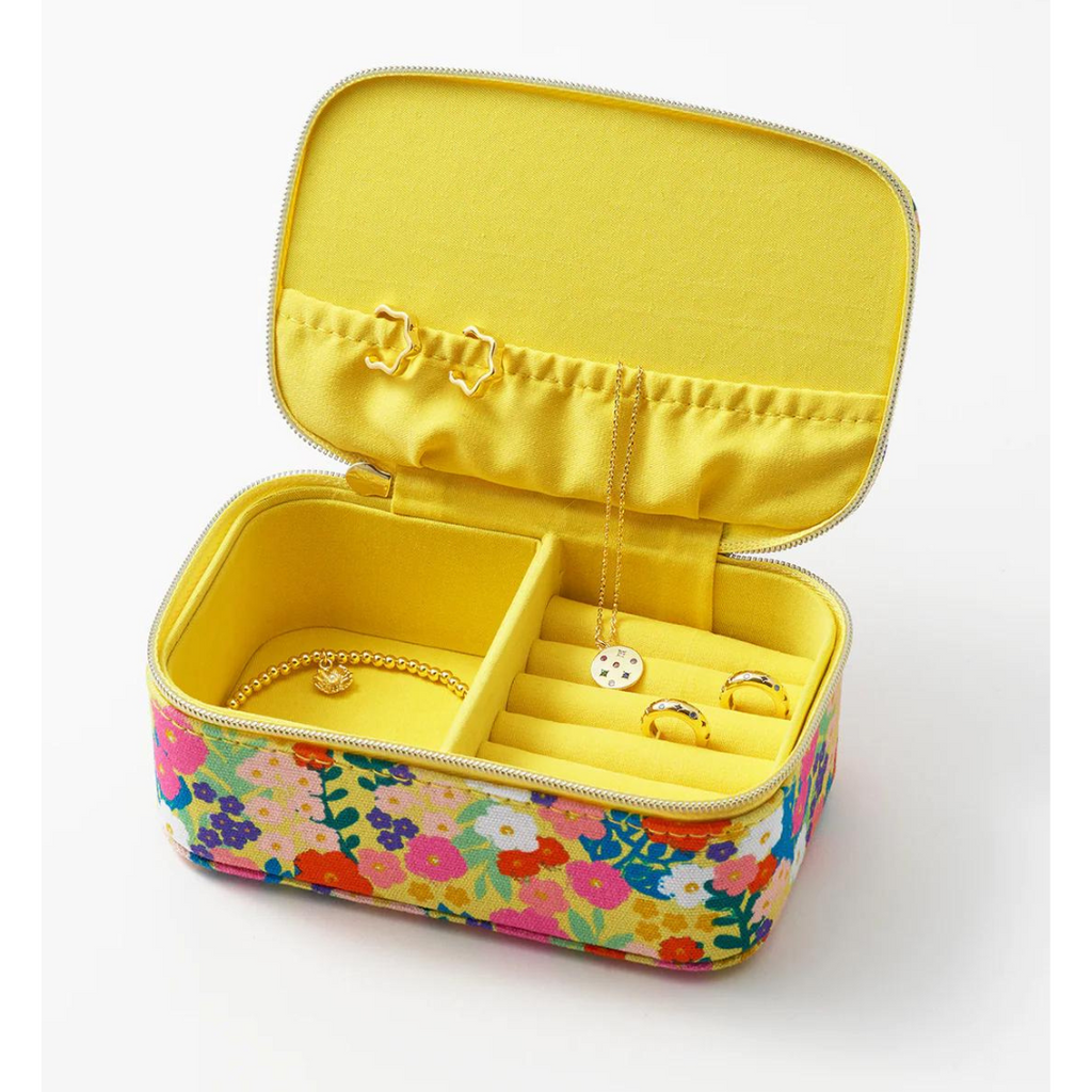 Yellow Floral Travel Mini Jewelry Box by Estella Bartlett - Freshie & Zero Studio Shop
