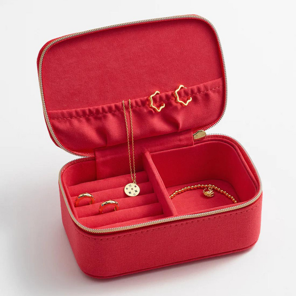 Red Floral Travel Mini Jewelry Box by Estella Bartlett - Freshie & Zero Studio Shop