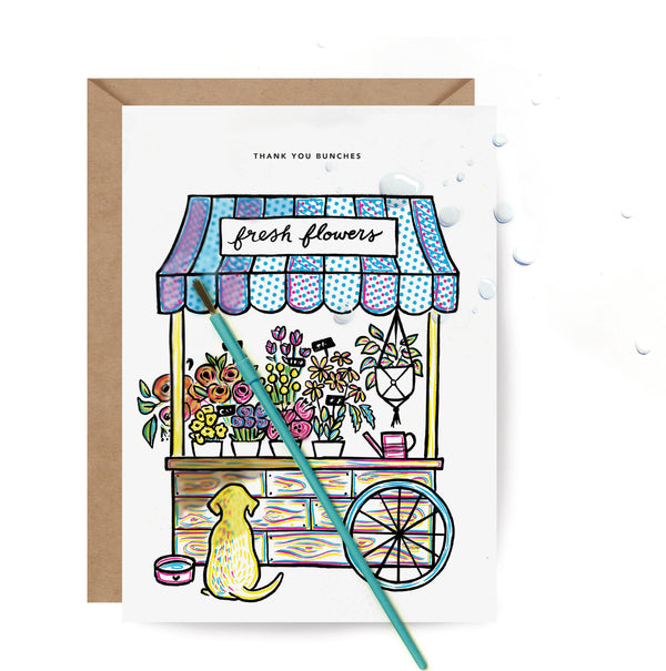 Paint With Water Flower Stand - Thank You Card - Freshie & Zero Studio Shop