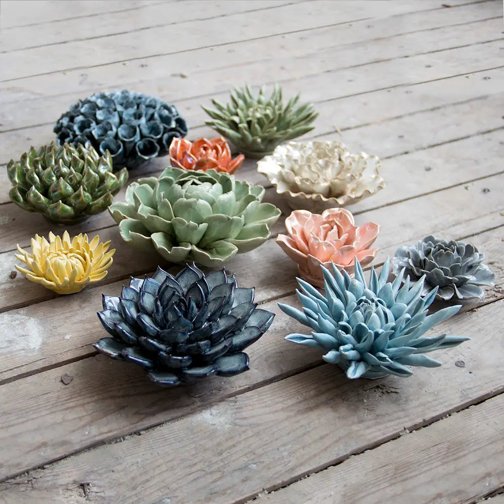 Ceramic Flower (Blue) - Chive - Freshie & Zero Studio Shop