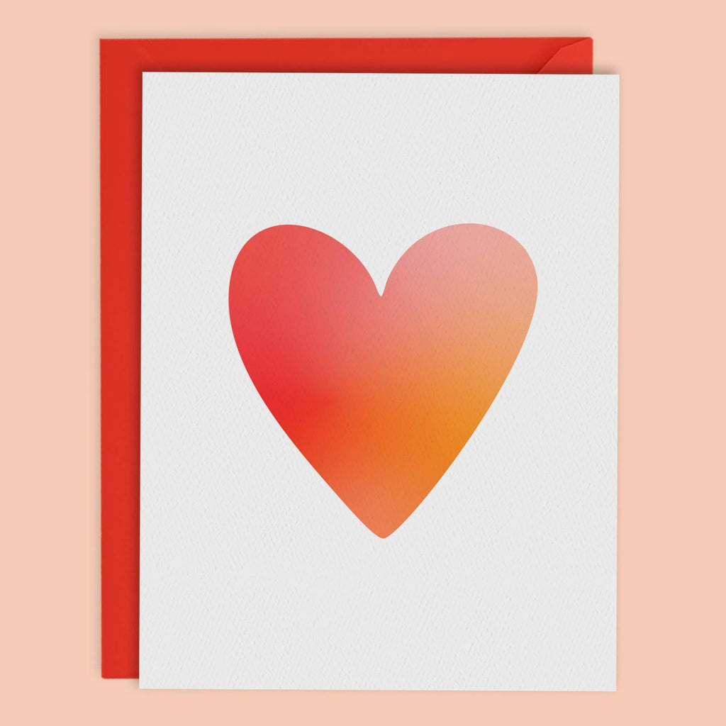 Red Ombre Heart Card - Freshie & Zero Studio Shop
