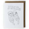 Sea Otter Hold Hands Card - Freshie & Zero Studio Shop