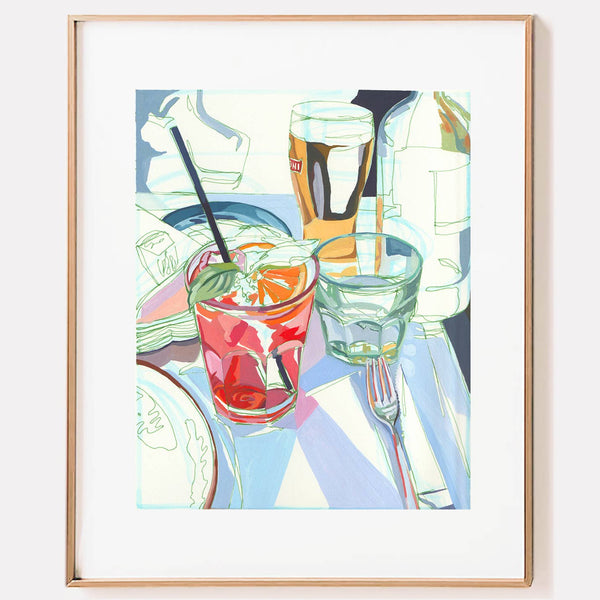 Anissa Riviere 8x10 Signed Art Print: Cocktails in Italy - Freshie & Zero Studio Shop