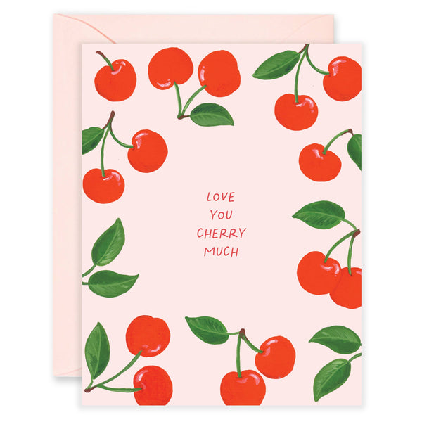 Love You Cherry Much Greeting Card | Valentine's Day Card - Freshie & Zero Studio Shop