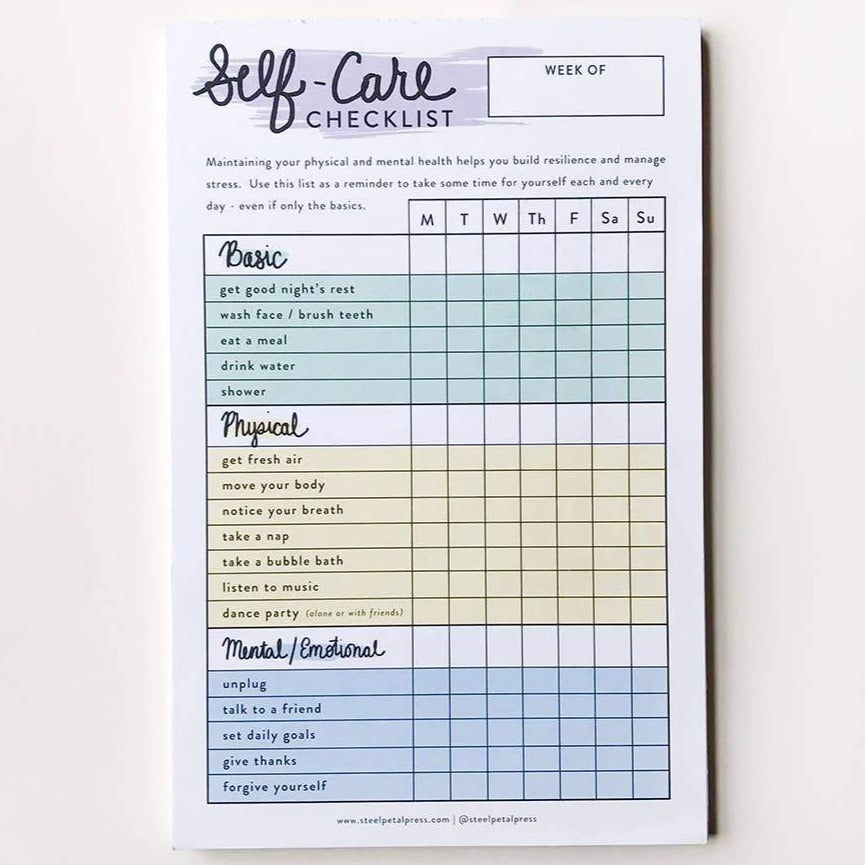 Self Care Checklist Tracker | Freshie & Zero